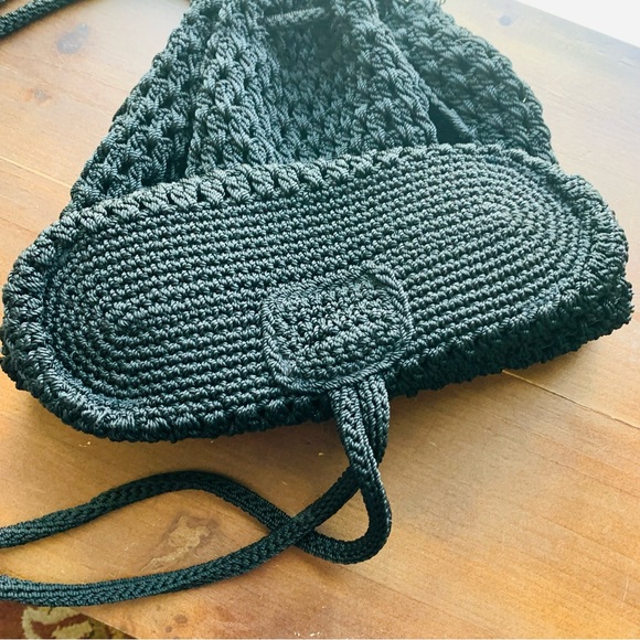 NWOT The Sak Bag Backpack Black Crochet Macrame Classic Versatile Drawstring - Picture 3 of 9